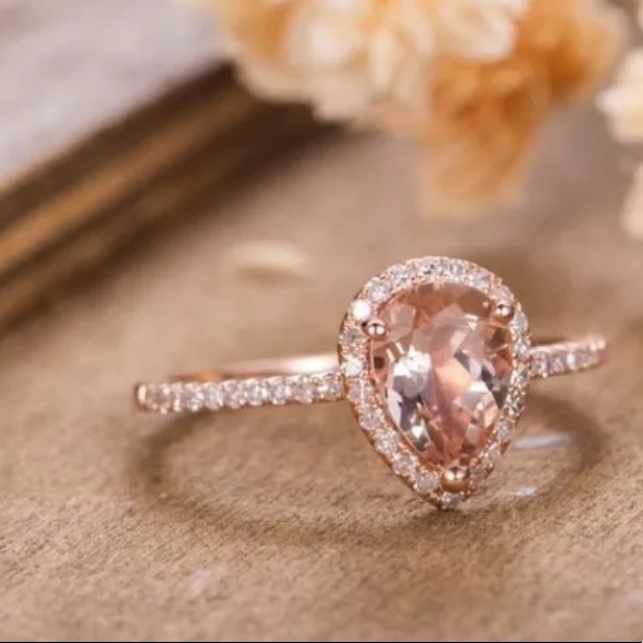 18k RG/925 Morganite and Diamond Ring - Picture 5 of 6